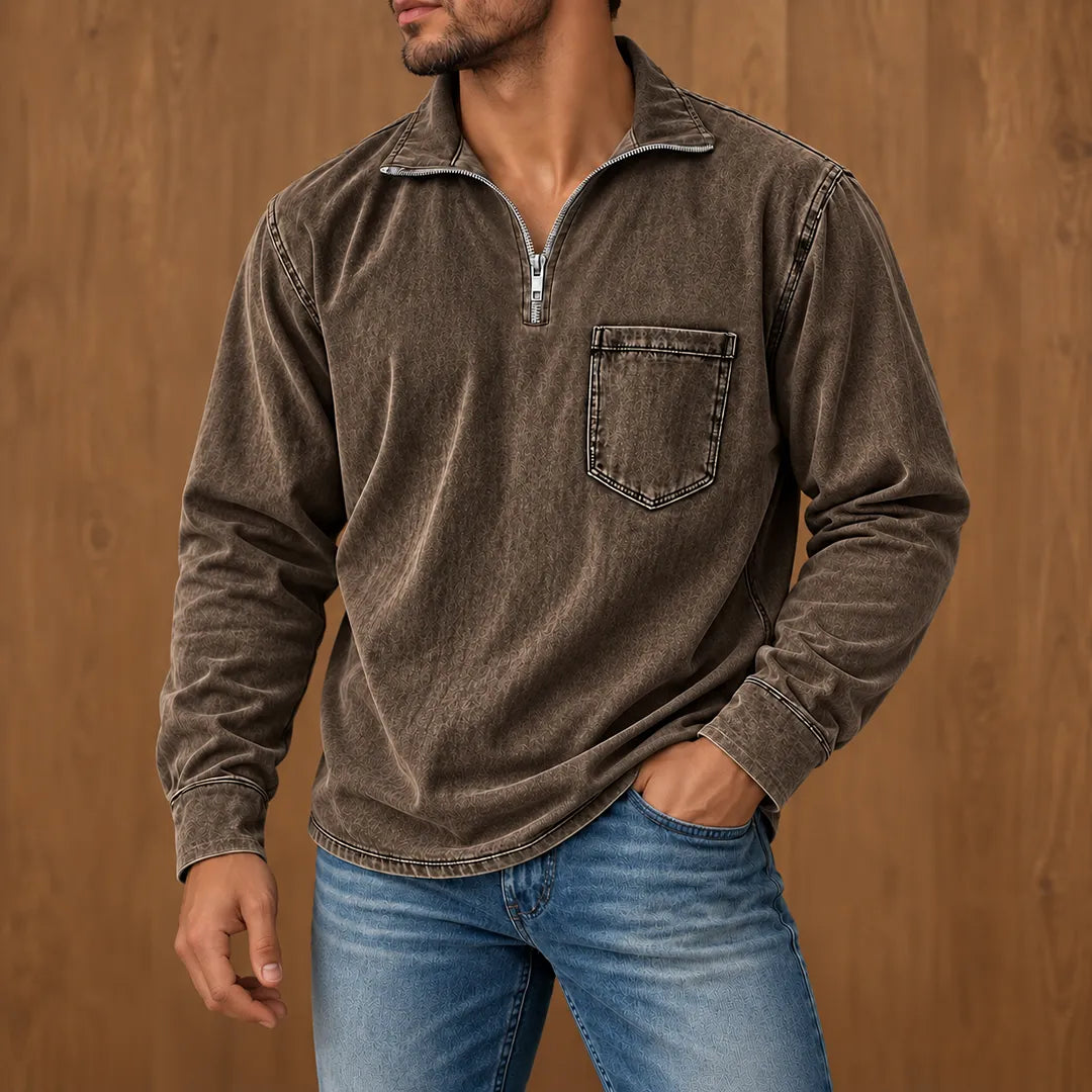 Textured Quarter-Zip Pullover