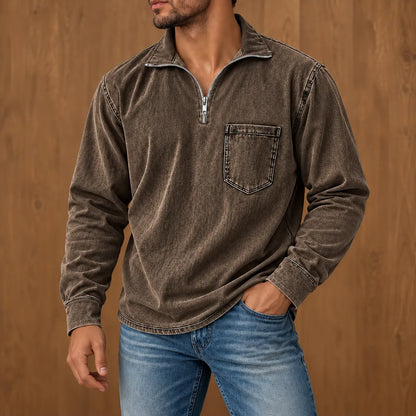 Textured Quarter-Zip Pullover