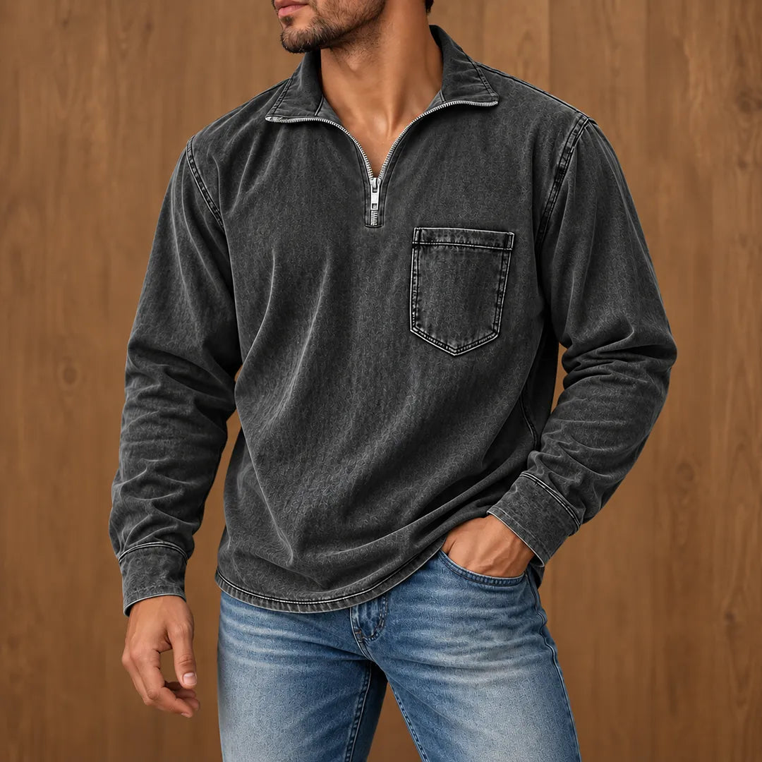 Textured Quarter-Zip Pullover