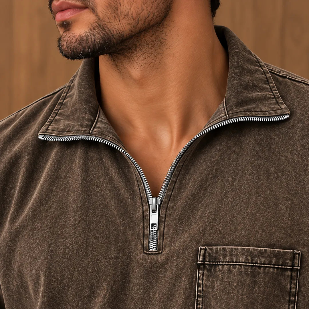 Textured Quarter-Zip Pullover