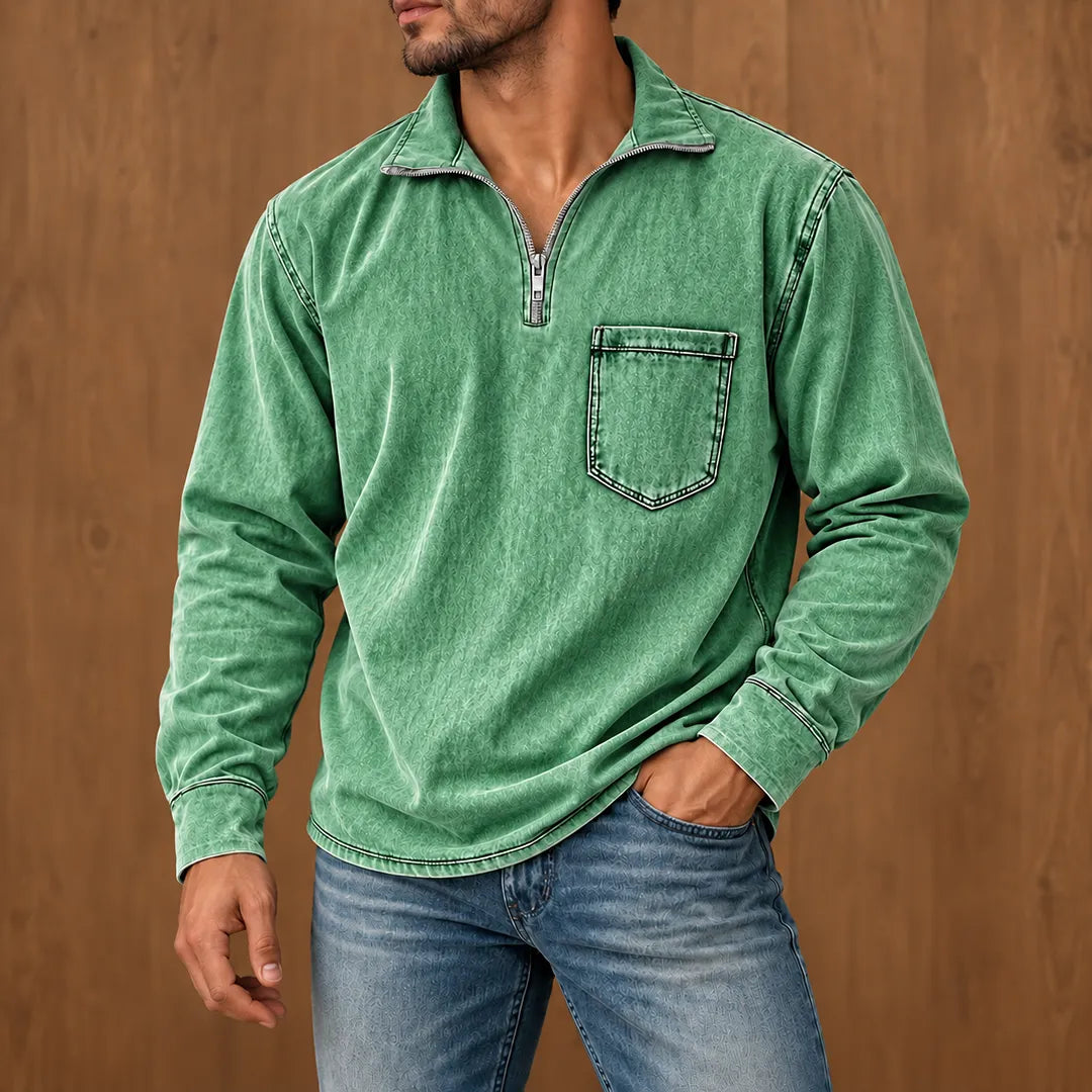 Textured Quarter-Zip Pullover