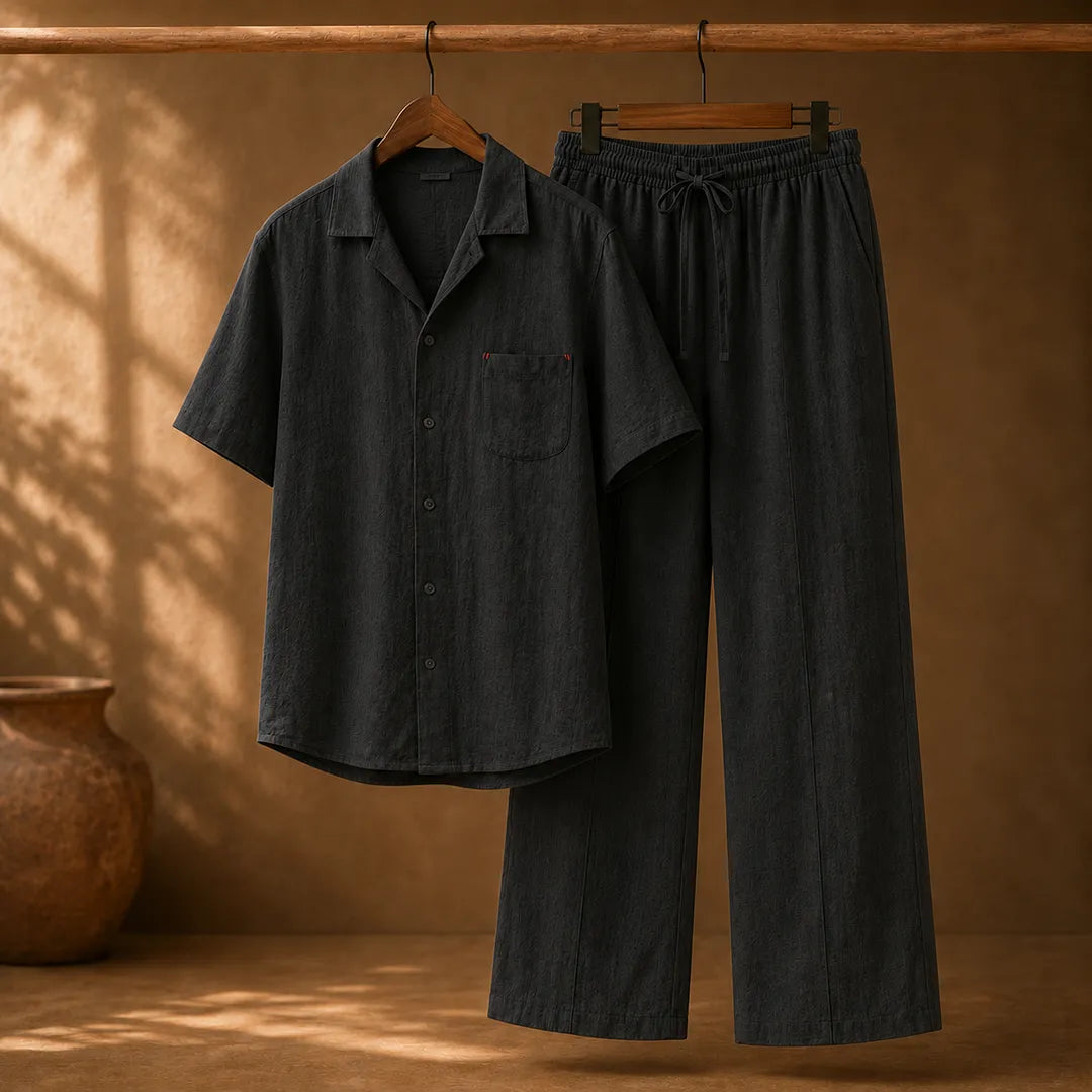 Textured Shirt & Pants Set