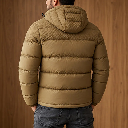 Textured Yoke Puffer Jacket