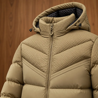 Textured Yoke Puffer Jacket