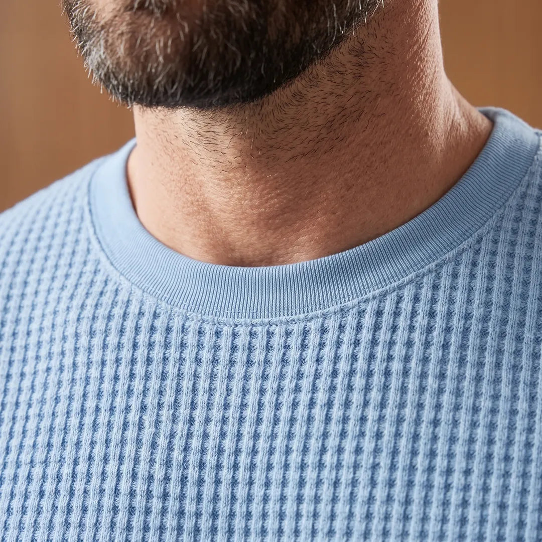 Waffle-Knit Pullover Sweater