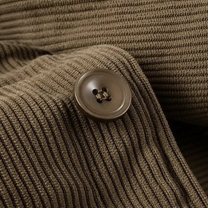 Warm-Lined Corduroy Button Jacket