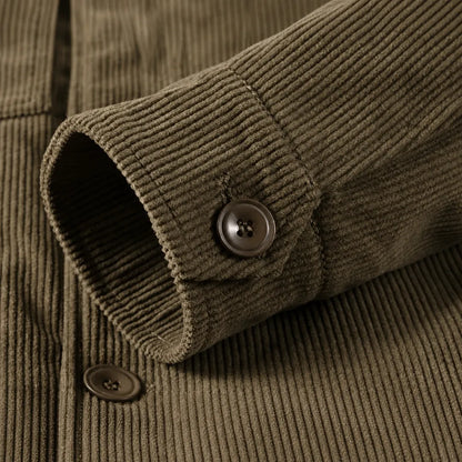 Warm-Lined Corduroy Button Jacket