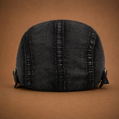 Washed Denim Flat Cap