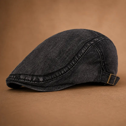 Washed Denim Flat Cap