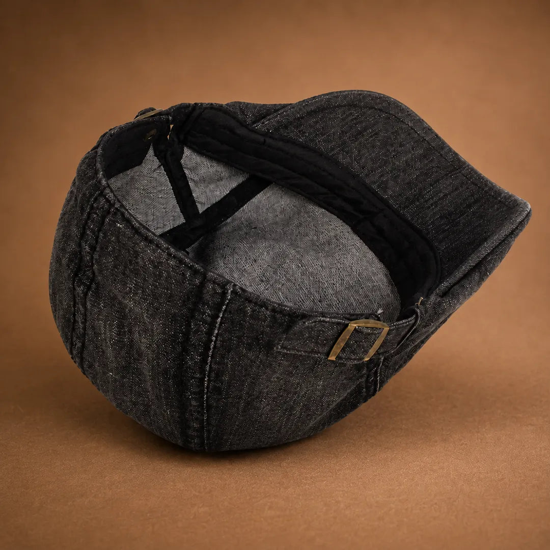 Washed Denim Flat Cap