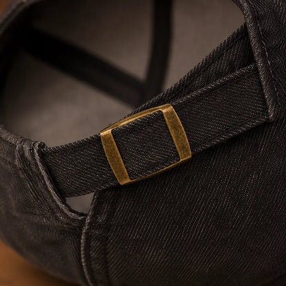 Washed Denim Flat Cap