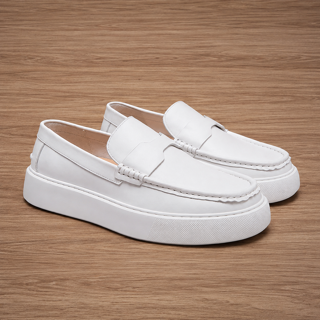 Chunky Sole Leather Loafers
