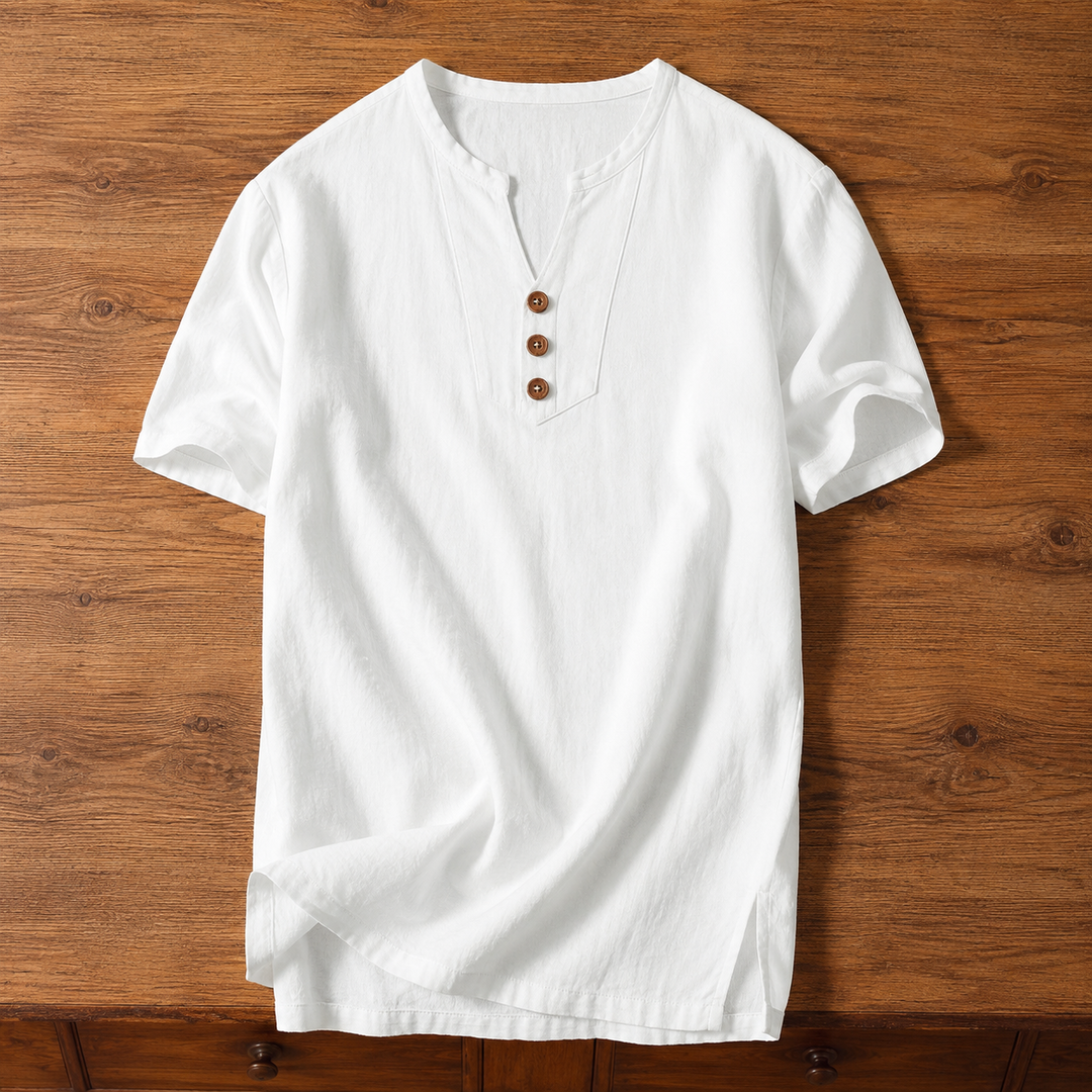 Relaxed Henley Neck Shirt
