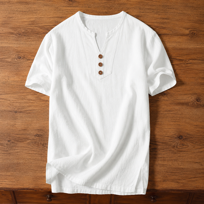 Relaxed Henley Neck Shirt