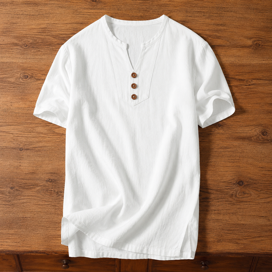 Relaxed Henley Neck Shirt