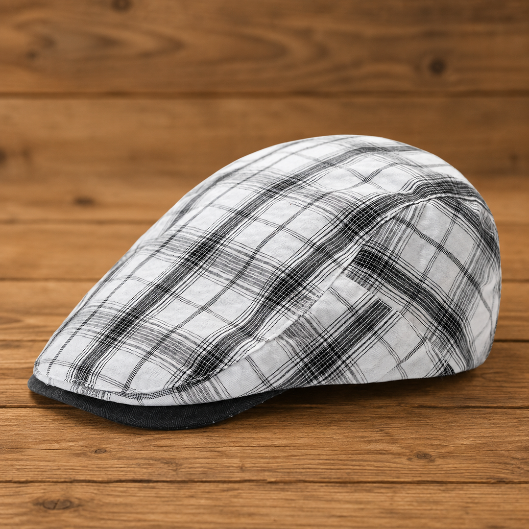 Casual Plaid Flat Cap