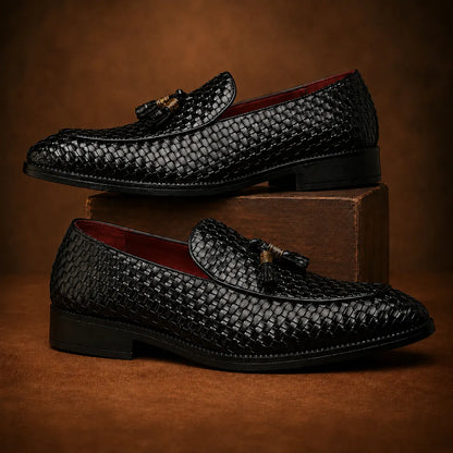 Woven Tassel Loafers