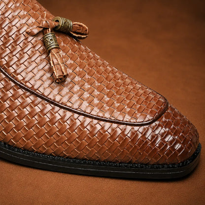 Woven Tassel Loafers