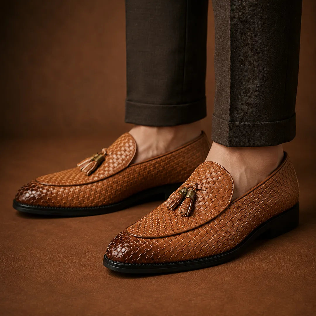 Woven Tassel Loafers