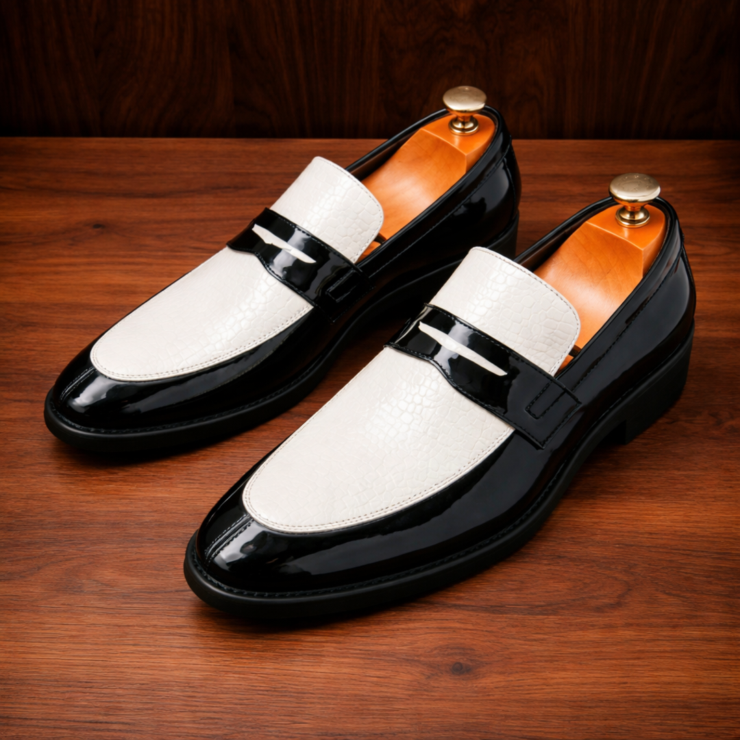 Pointed-Toe Leather Loafers