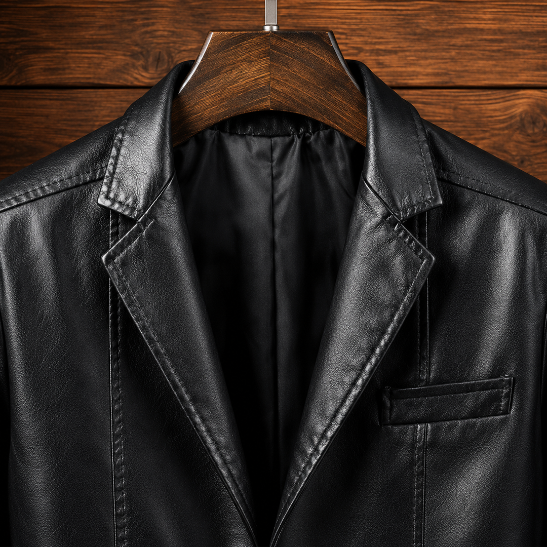 Classic Leather Casual Blazer