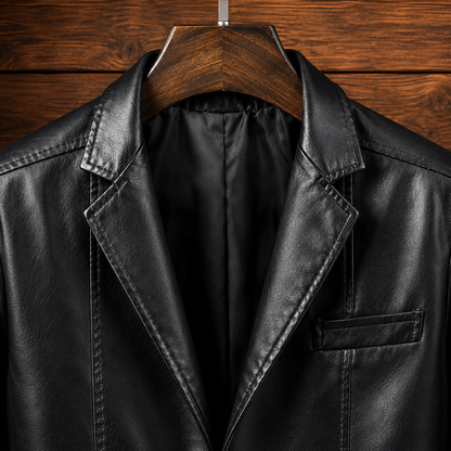 Classic Leather Casual Blazer