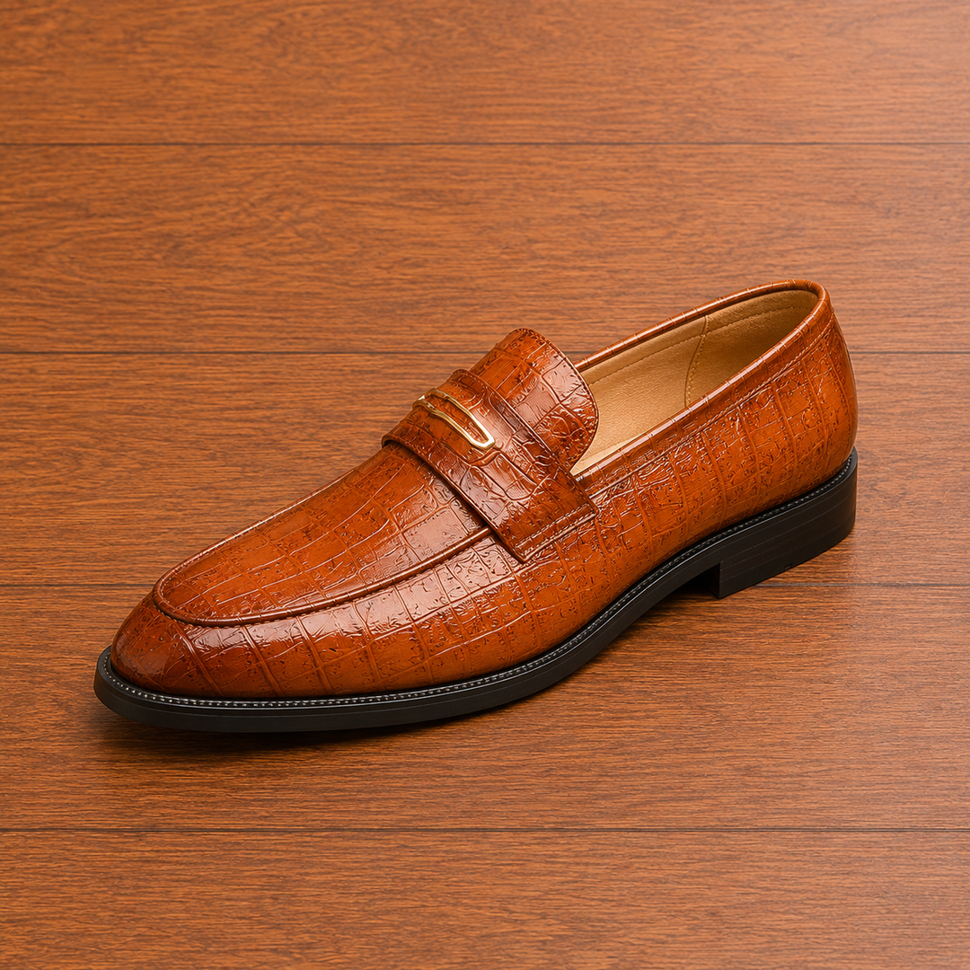 Croc Embossed Dress Loafers