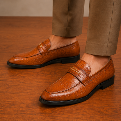 Croc Embossed Dress Loafers