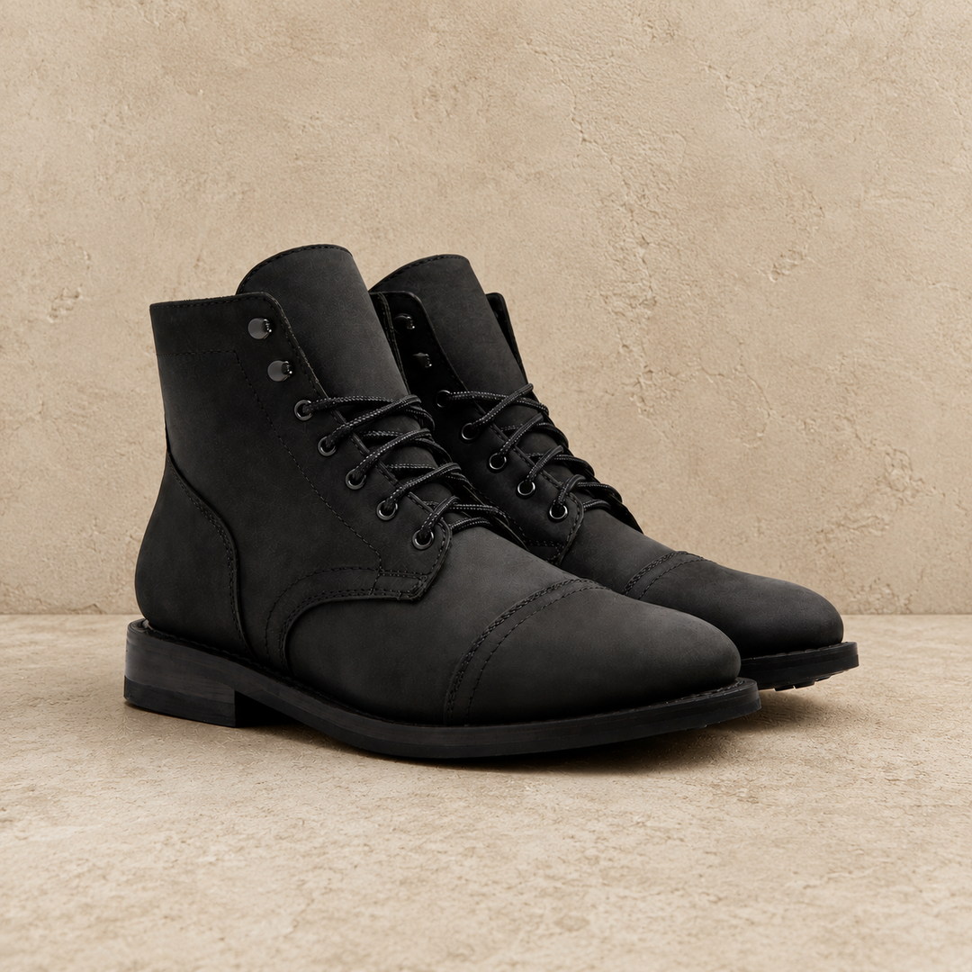 Cap Toe Leather Boots