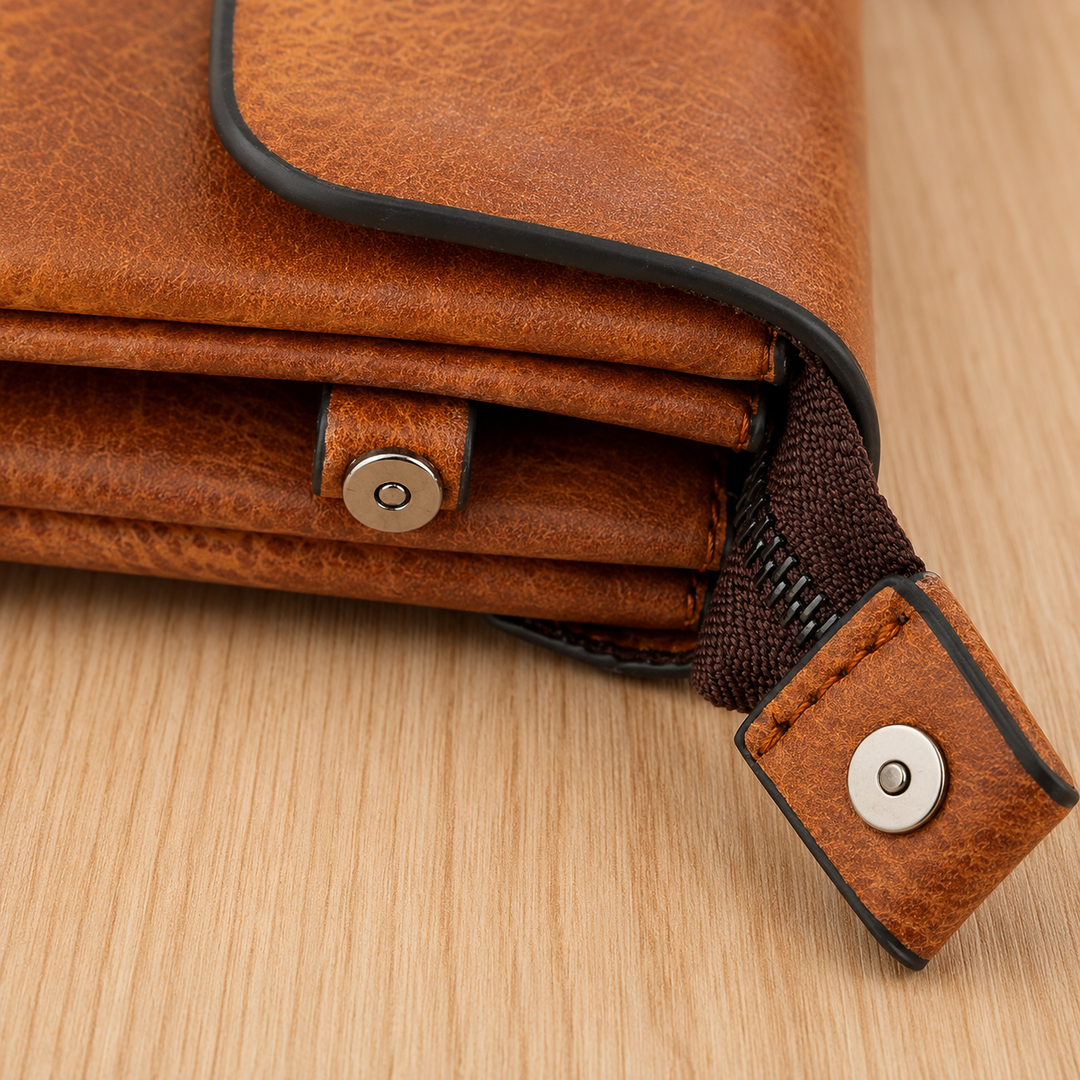 Classic Leather Clutch Wallet