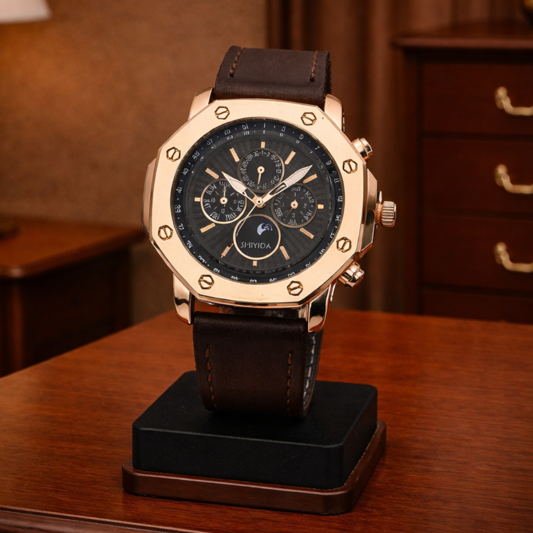 Classic Chrono Leather Watch